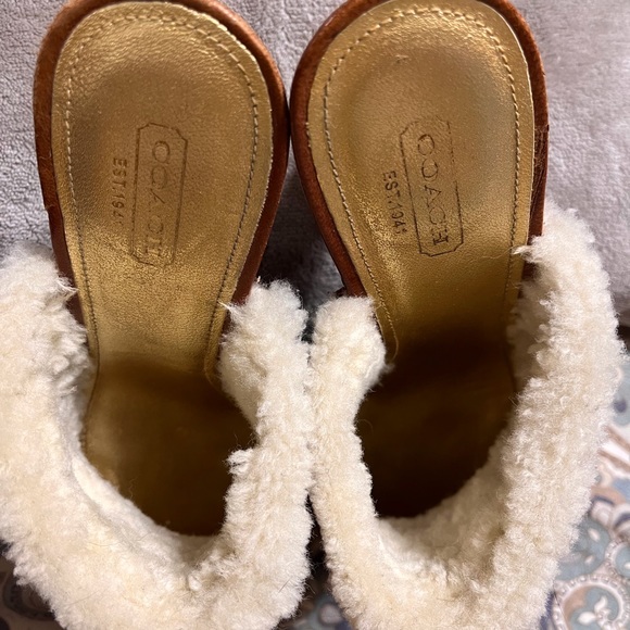 Coach Leather, lambs wool and wood mules! - Picture 5 of 8